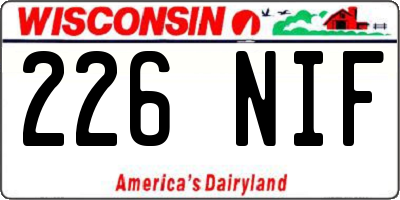 WI license plate 226NIF