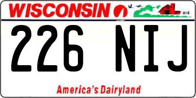 WI license plate 226NIJ