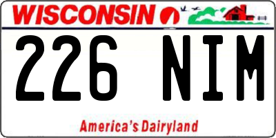 WI license plate 226NIM
