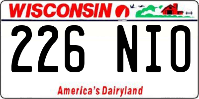 WI license plate 226NIO