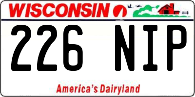 WI license plate 226NIP