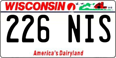 WI license plate 226NIS