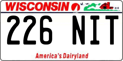 WI license plate 226NIT