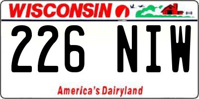 WI license plate 226NIW