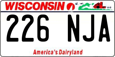 WI license plate 226NJA