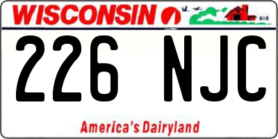 WI license plate 226NJC