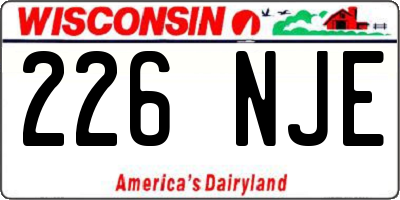 WI license plate 226NJE