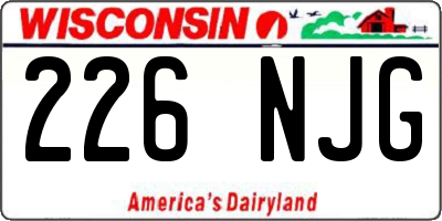 WI license plate 226NJG