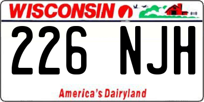 WI license plate 226NJH