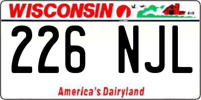 WI license plate 226NJL