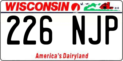 WI license plate 226NJP