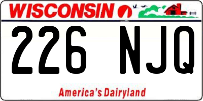 WI license plate 226NJQ
