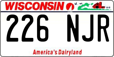 WI license plate 226NJR