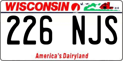 WI license plate 226NJS