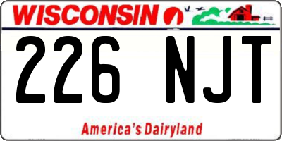 WI license plate 226NJT
