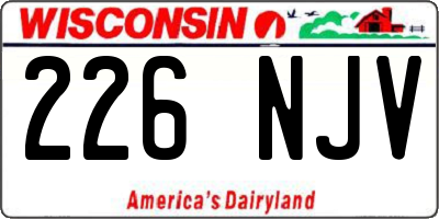 WI license plate 226NJV