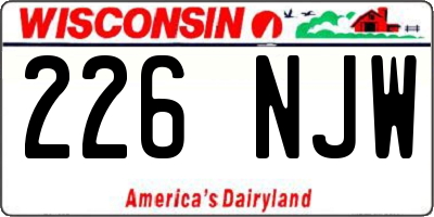 WI license plate 226NJW