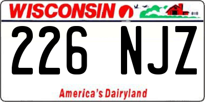 WI license plate 226NJZ