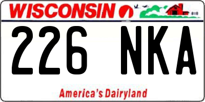 WI license plate 226NKA
