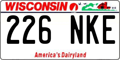 WI license plate 226NKE