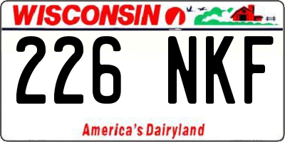 WI license plate 226NKF