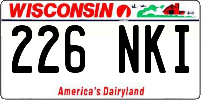 WI license plate 226NKI