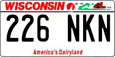 WI license plate 226NKN
