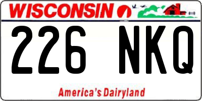 WI license plate 226NKQ