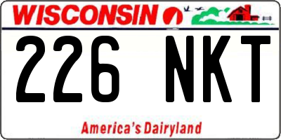 WI license plate 226NKT