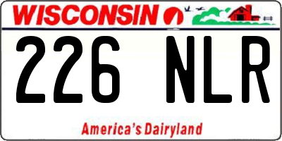 WI license plate 226NLR