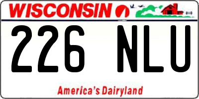 WI license plate 226NLU