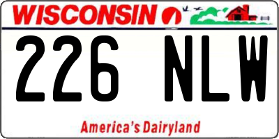 WI license plate 226NLW