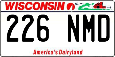 WI license plate 226NMD