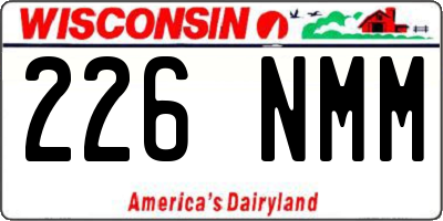 WI license plate 226NMM