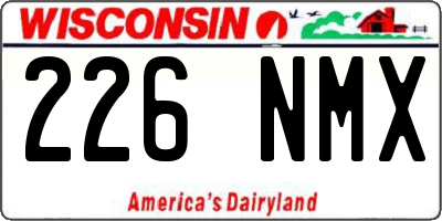 WI license plate 226NMX