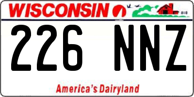 WI license plate 226NNZ