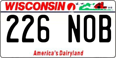 WI license plate 226NOB