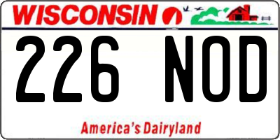 WI license plate 226NOD