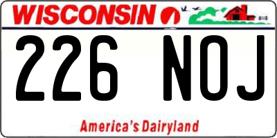 WI license plate 226NOJ