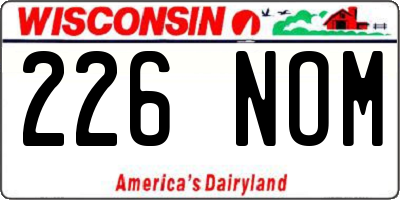 WI license plate 226NOM