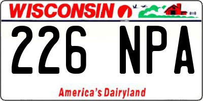 WI license plate 226NPA