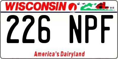 WI license plate 226NPF