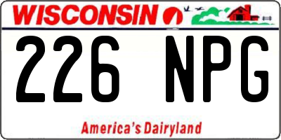 WI license plate 226NPG