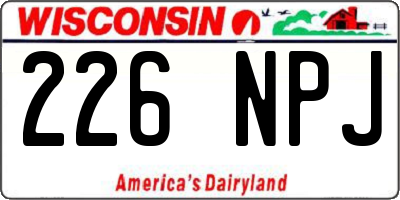 WI license plate 226NPJ