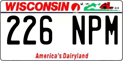 WI license plate 226NPM