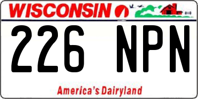 WI license plate 226NPN