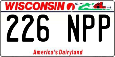 WI license plate 226NPP