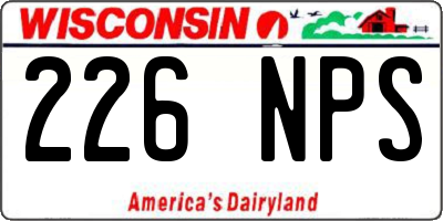 WI license plate 226NPS
