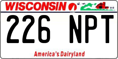 WI license plate 226NPT