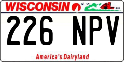 WI license plate 226NPV